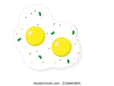 Fried egg on a white background. Fried egg vector illustration eps10. flat design icon