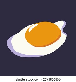 Fried egg on a white background. Vector illustration
