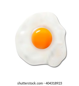 Fried egg on the white background, vector illustration