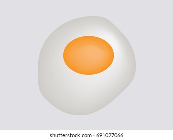 Fried egg on a white background, eps 10.