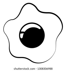 Fried egg outline icon vector illustrator design isolated on white background.
