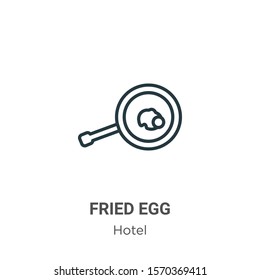 Fried egg outline vector icon. Thin line black fried egg icon, flat vector simple element illustration from editable restaurant concept isolated on white background