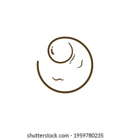 Fried egg outline, Vector illustration