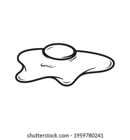Fried egg outline, Vector illustration