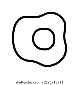 fried egg outlined icon isolated on white background. Food vector illustrations.