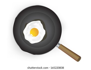 fried egg  in pan