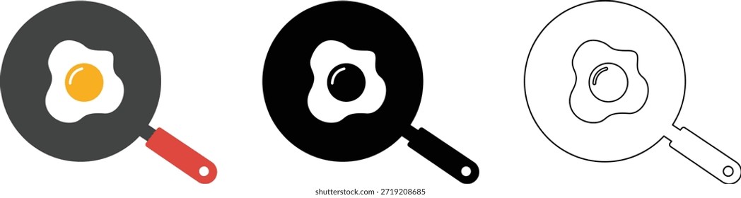 Fried Egg in Pan Illustrations