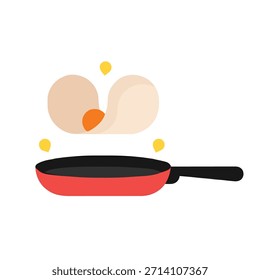 Panela de ovo frito, gráfico do Illustrator, isolado
