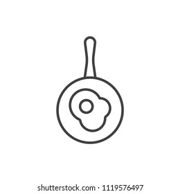 Fried egg pan line icon.