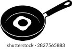 Fried Egg in a Pan silhouette Vector