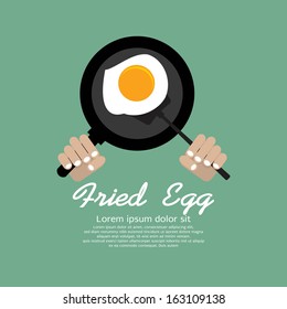 Fried Egg In A Pan Vector Illustration EPS10