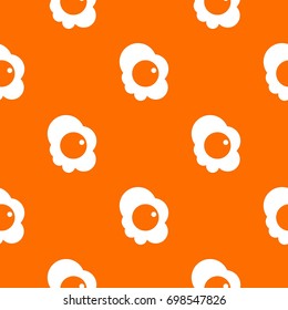 Fried egg pattern repeat seamless in orange color for any design. Vector geometric illustration