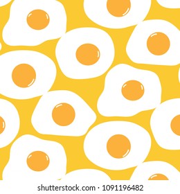 
Fried Egg Pattern With Yellow Background.