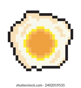 Fried egg with pixel art design
