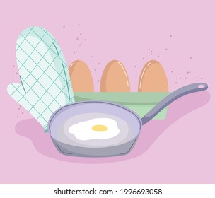 huevo frito y cocina de postre
