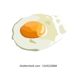 fried egg realistic vector illustration isolated no background