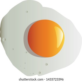 fried egg realistic vector illustration