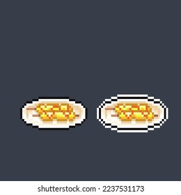 fried egg roll in pixel art style
