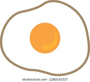 Fried egg, sandwich ingredients vector illustration