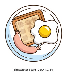 fried egg and sausage