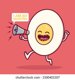Fried egg screaming positive message vector inspiration. Food, inspiration, breakfast design concept