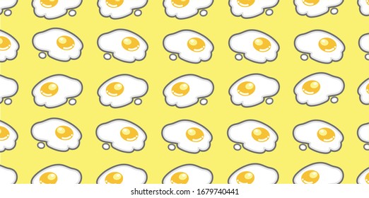 fried egg seamless pattern background vector .