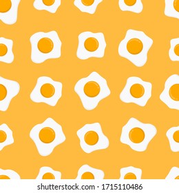Fried Egg Seamless Pattern. Can used for Food pattern paper. Interior Kitchen Wallpaper - EPS 10 Vector