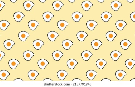 fried egg seamless pattern cartoon cute