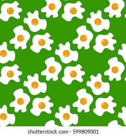 Fried egg seamless pattern, decoration for gift paper, prints for clothes, textiles, wallpapers