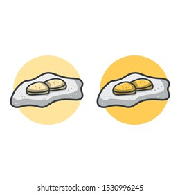 Fried egg set icon illustration with variant color and clean background