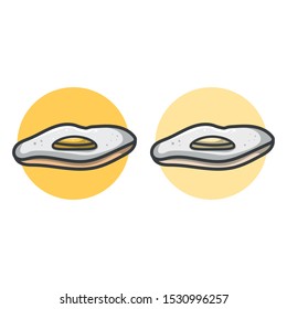 Fried egg set icon illustration with variant color and clean background