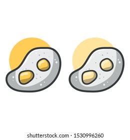 Fried egg set icon illustration with variant color and clean background