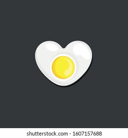 Fried egg in the shape of heart