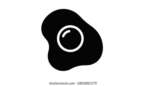 fried egg silhouette on transparent background high quality