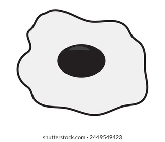 Fried egg silhouette vector, icon. Fried egg, yolk vector illustration.