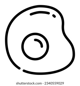 Fried Egg Simple Line Icon Symbol Logo