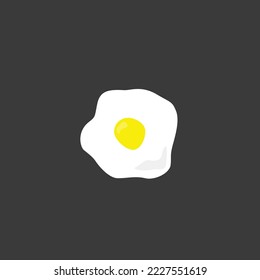 Fried egg simple vector illustration in gray color background