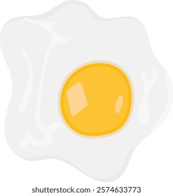 Fried Egg or Sunny Side Up Egg Illustration Isolated on White Background