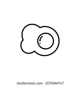 Fried egg sunny side up. Pixel perfect, editable stroke icon