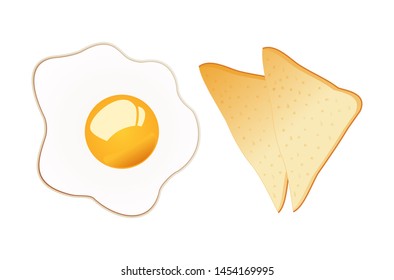 Fried egg and toast with breakfast menu.