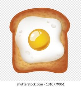 Fried Egg With Toast Isolated Flowers With Gradient Mesh  Vector Illustration