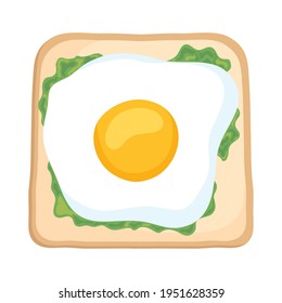 fried egg toast on background