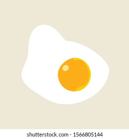 Fried egg top view isolated background