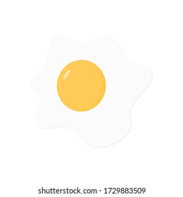 fried egg top view isolated on white background. vector illustration