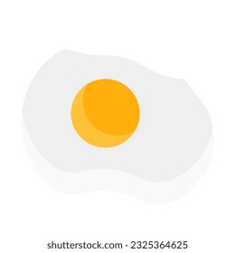 Fried Egg In Top View And Unique Shape With Flat Style

