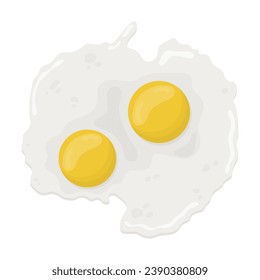 Fried egg with two yolks top view. illustration on a white background