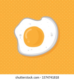 
fried egg vector with cirlce yellow background