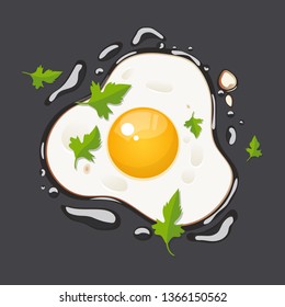 Fried egg vector design illustration