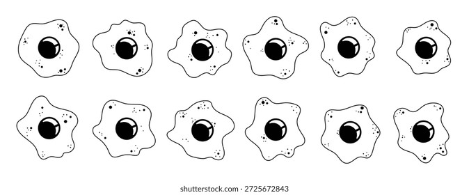 Ilustración de diseño de Vector de huevo frito aislado en blanco