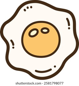 Fried egg vector doodle illustration and graphic